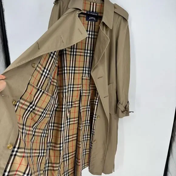Vintage Burberry Prorsum Unisex Trench Coat With Wool Liner Size 44R US L-XL Tan - Picture 16 of 16